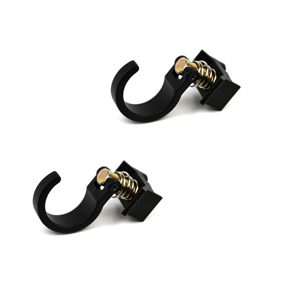 VanEssential Venture L-Track hook base assembly demonstrates secure van mounting.