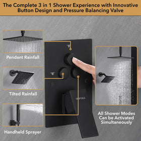 VANFOXLE push button diverter highlighting safe intuitive shower mode selection