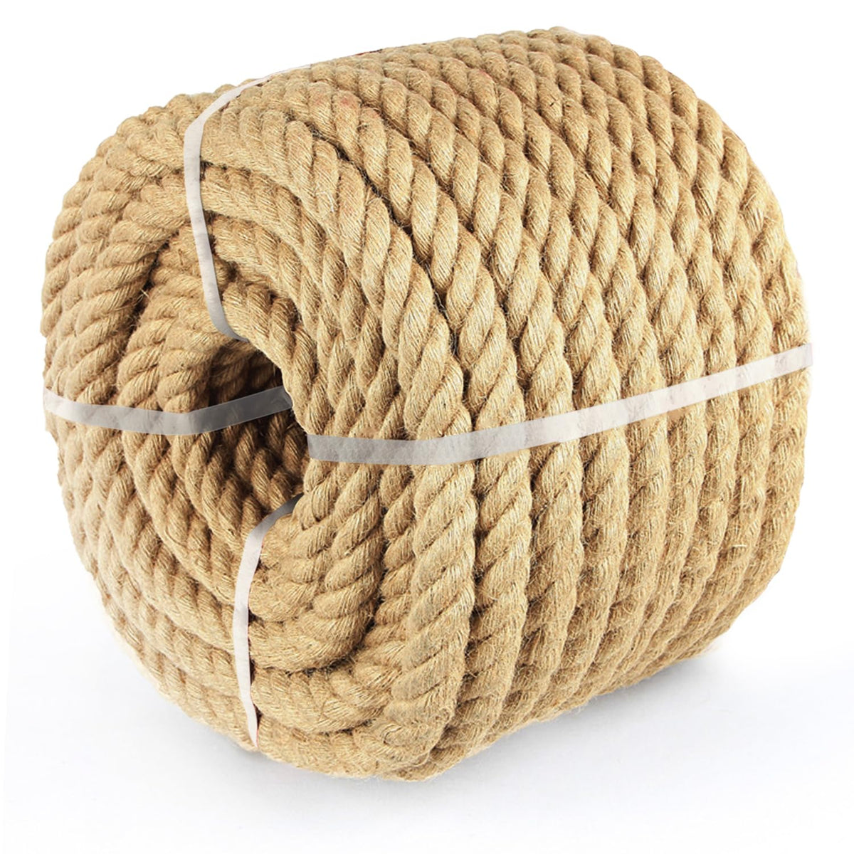 Vanhench jute rope 1in x 100ft coil for crafts and bundling.