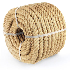 Vanhench jute rope 1in x 100ft coil for crafts and bundling.