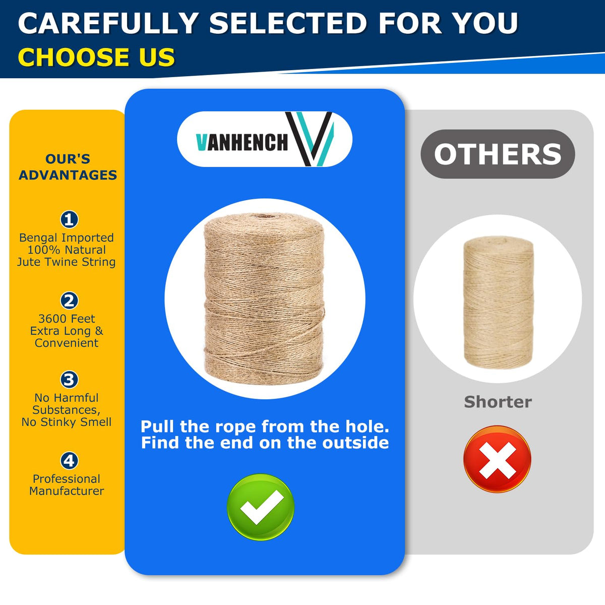 Vanhench jute twine ideal for DIY crochet and crafts projects.