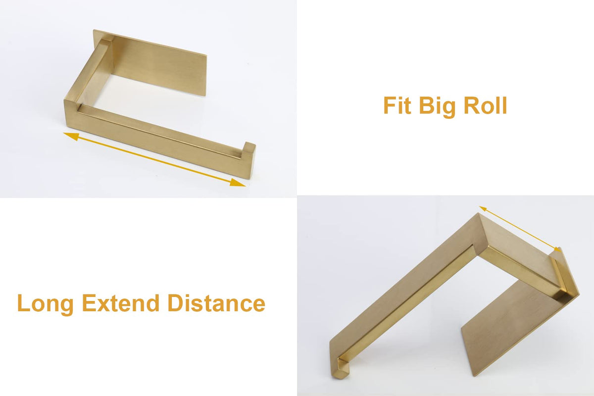 Vanloory brushed gold wall-mount rack holding paper towels or tissues