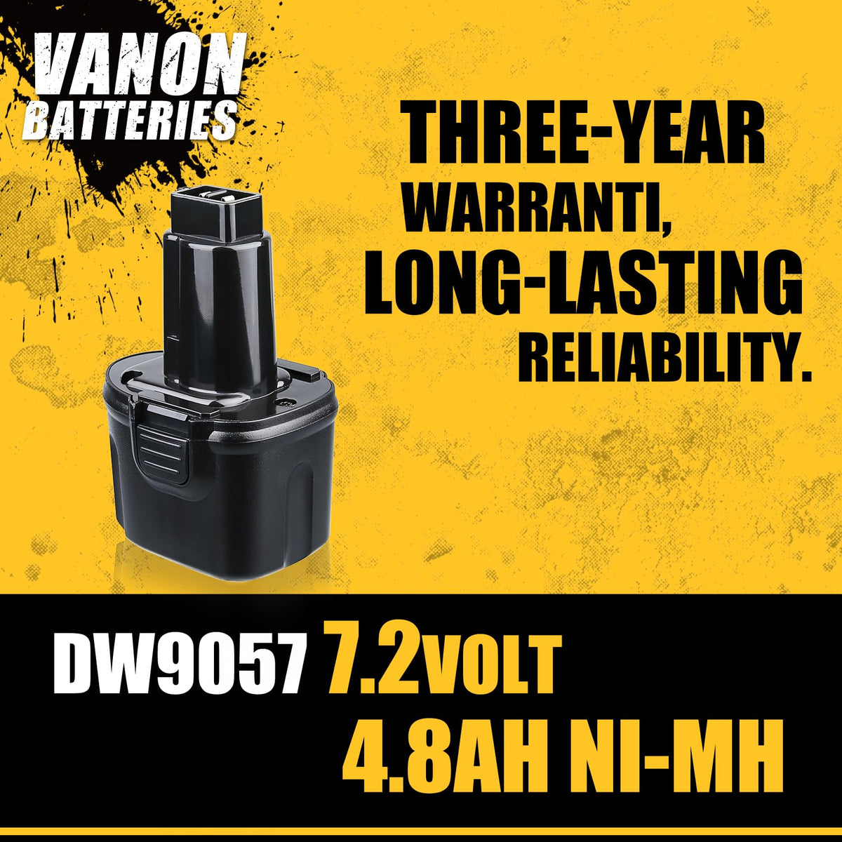 VANON replacement battery compatible with Dewalt DW9057 in a compact, reliable pack.