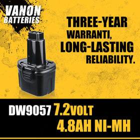 VANON replacement battery compatible with Dewalt DW9057 in a compact, reliable pack.
