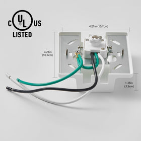 VANoopee floating connector with outlet box cover ensures tidy wiring.