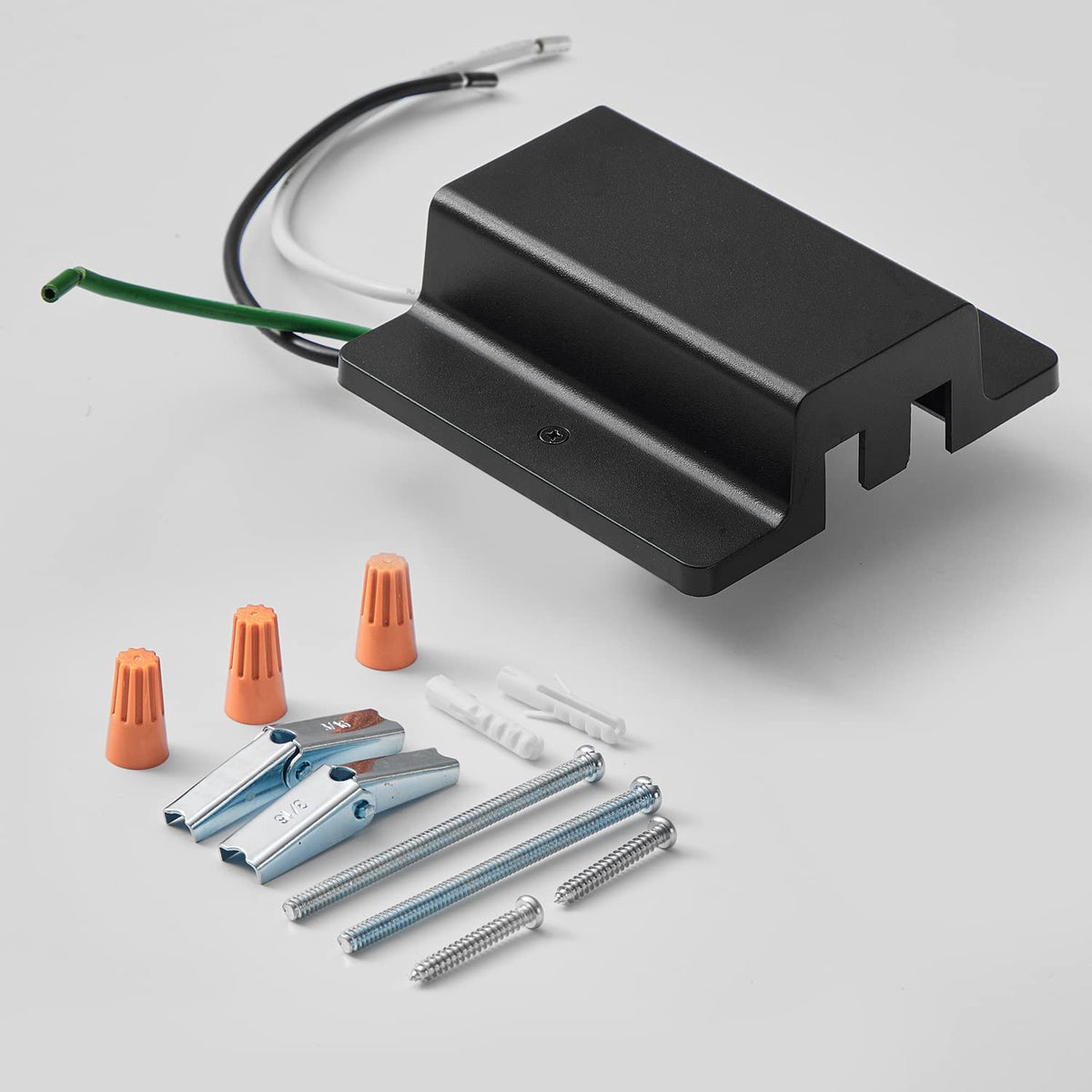 VANoopee H-track floating canopy connector in black for quick, clean ceiling installations.