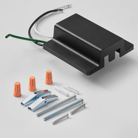 VANoopee H-track floating canopy connector in black for quick, clean ceiling installations.