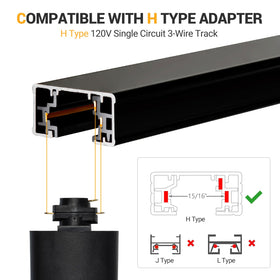 VANoopee H Track Rail customizable design for flexible lighting layouts.