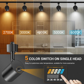 VANoopee track head 10W 24deg beam provides bright, focused accent lighting