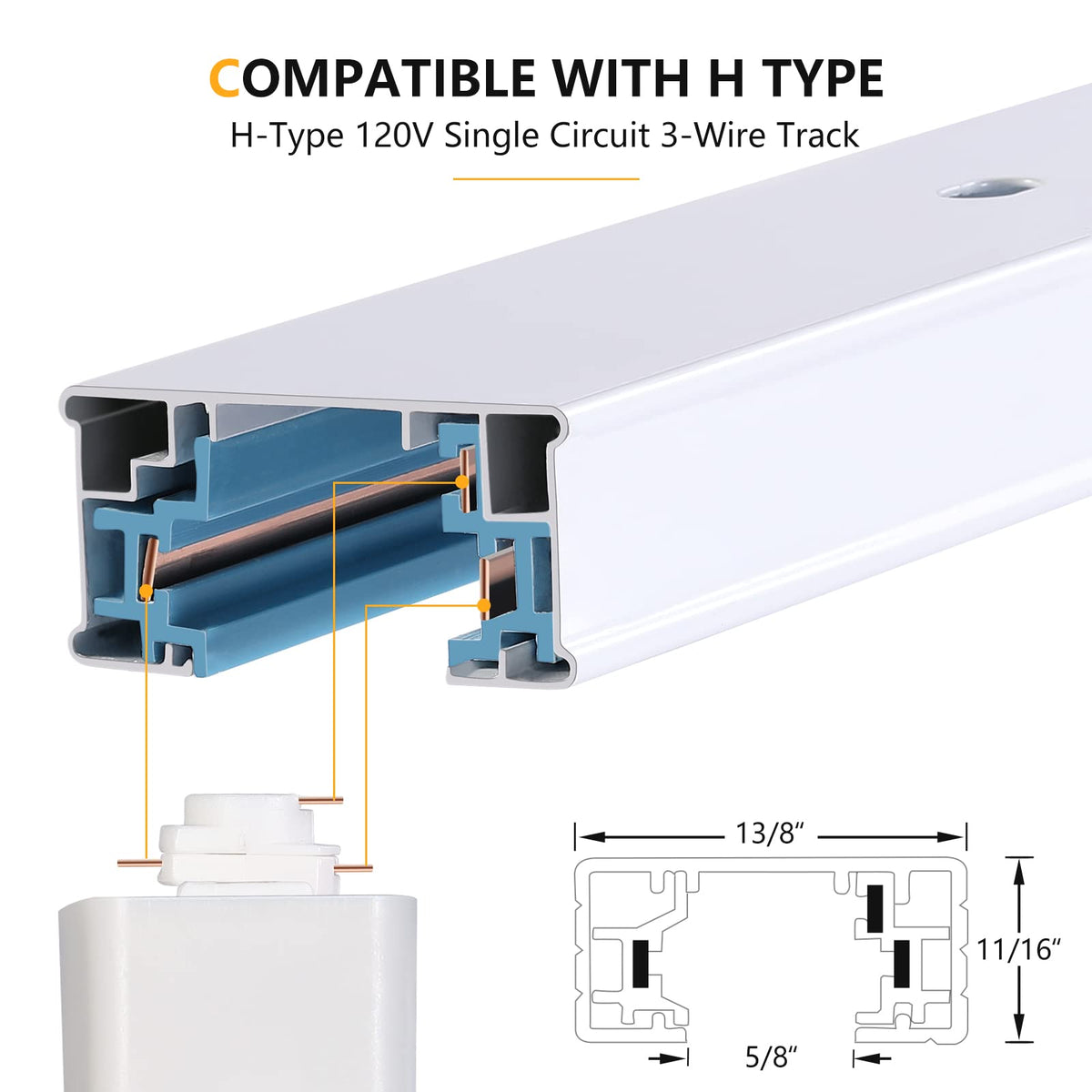 VANoopee included hardware and track adapter simplify setup on compatible tracks.
