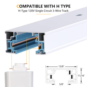 VANoopee included hardware and track adapter simplify setup on compatible tracks.