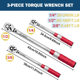 VANPO 1/4-inch drive torque wrench with click control for small fasteners