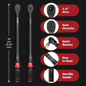 VANPO click type mechanism emits audible signal for accurate tightening.