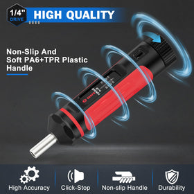 VANPO torque screwdriver ergonomic handle for comfortable long use.