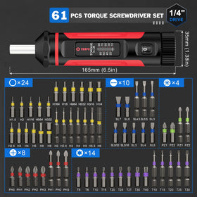 Vanpo torque screwdriver showing 10-90 in-lb range scale.