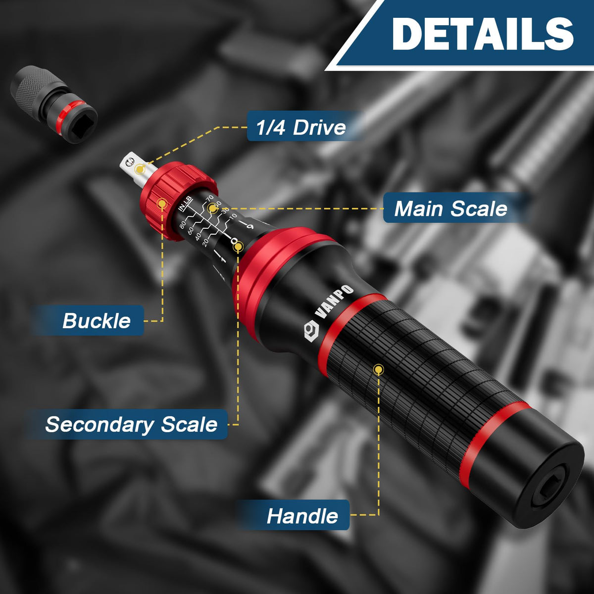 VANPO torque screwdriver with ergonomic grip enhances comfort during use.