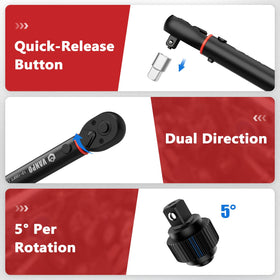 VANPO torque wrench supports dual-direction operation for versatility.
