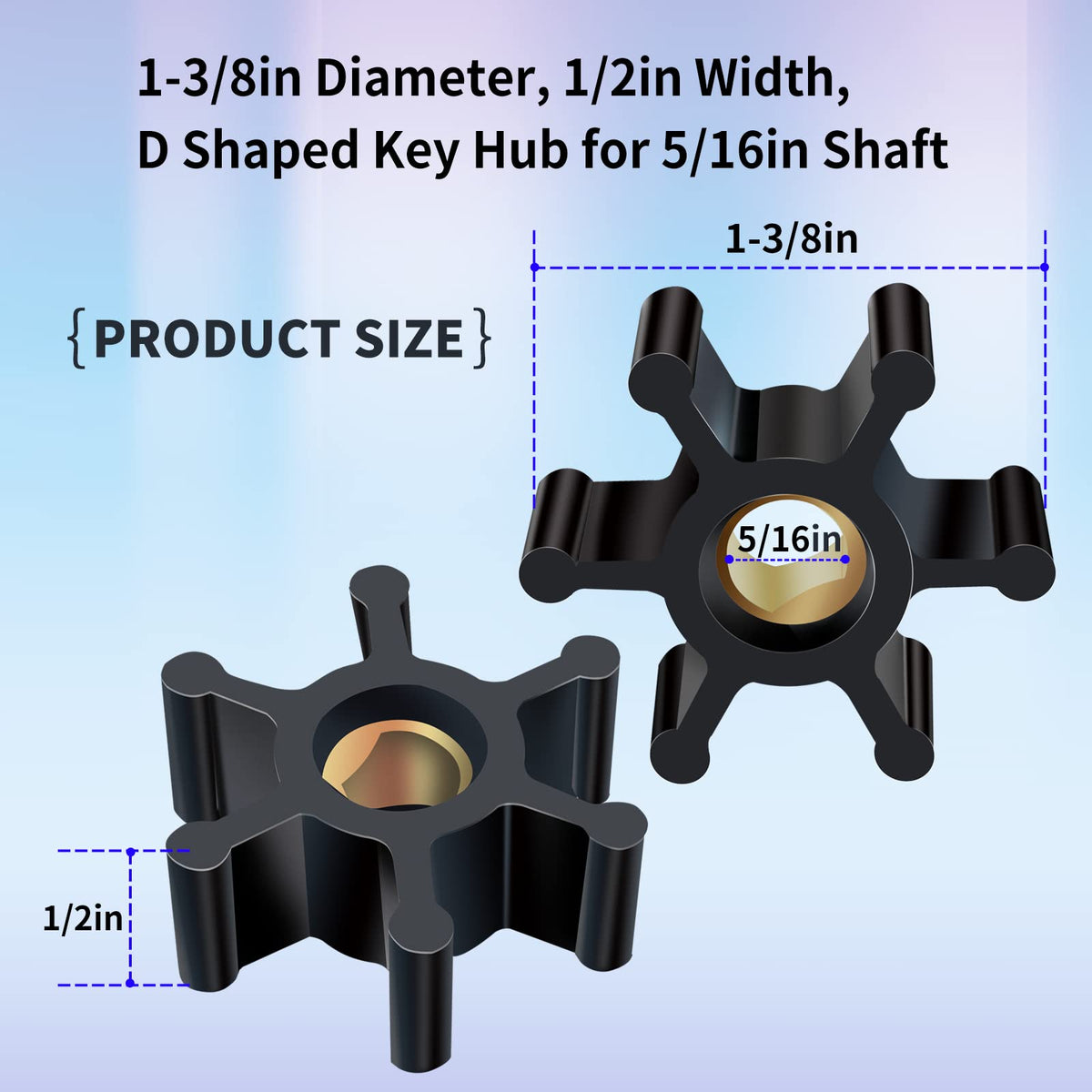 Close-up of Vanshly impeller showing the D-shaped brass inner ring for secure fit