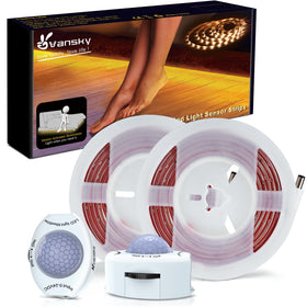 Vansky motion-activated bed light strip assembly provides hands-free nighttime guidance.