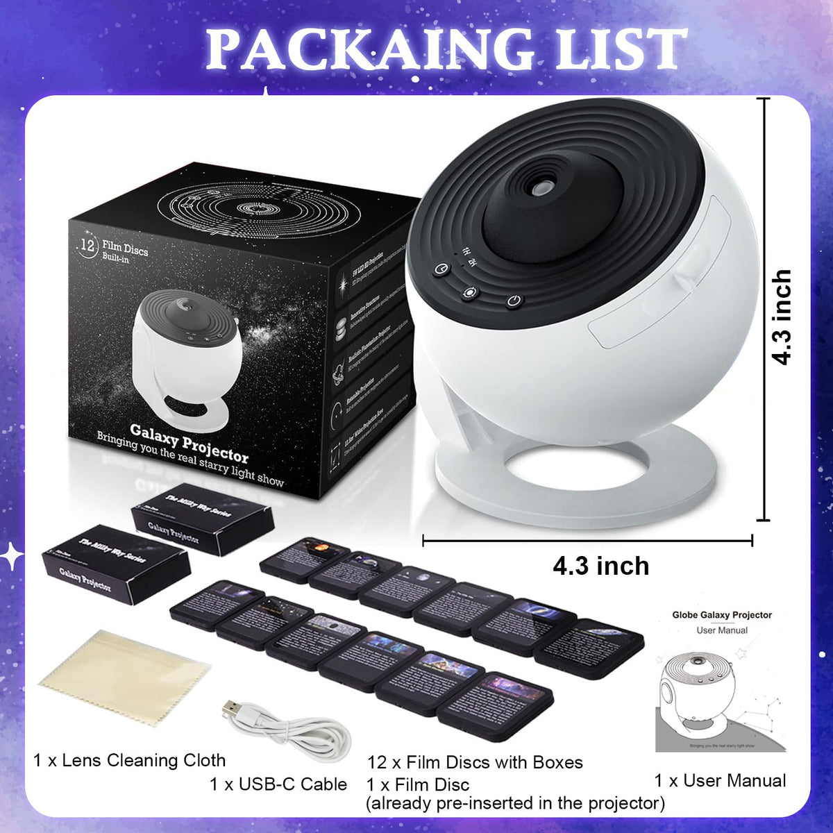 VanSmaGo Galaxy Projector ideal for bedrooms, living rooms, and home theaters.