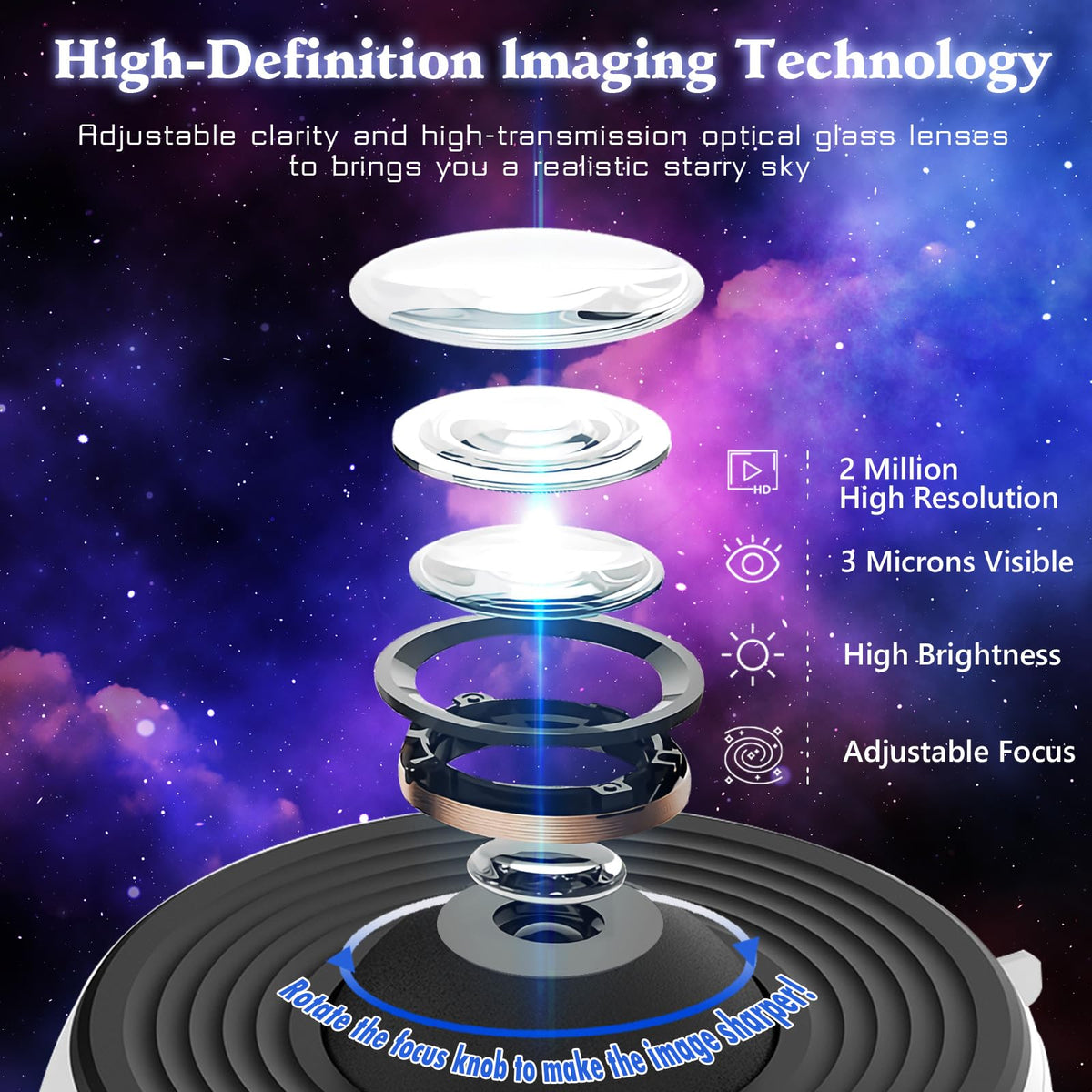 VanSmaGo Galaxy Projector Milky Way rotation casts gentle light on walls.