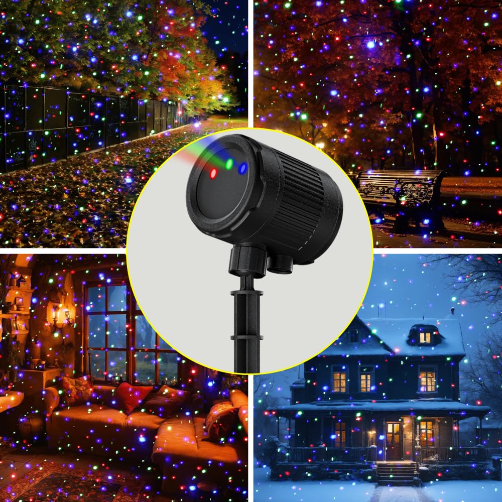 VanSmaGo laser projection on walls creating starry window displays