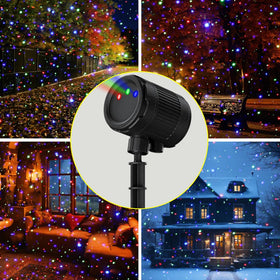 VanSmaGo laser projection on walls creating starry window displays