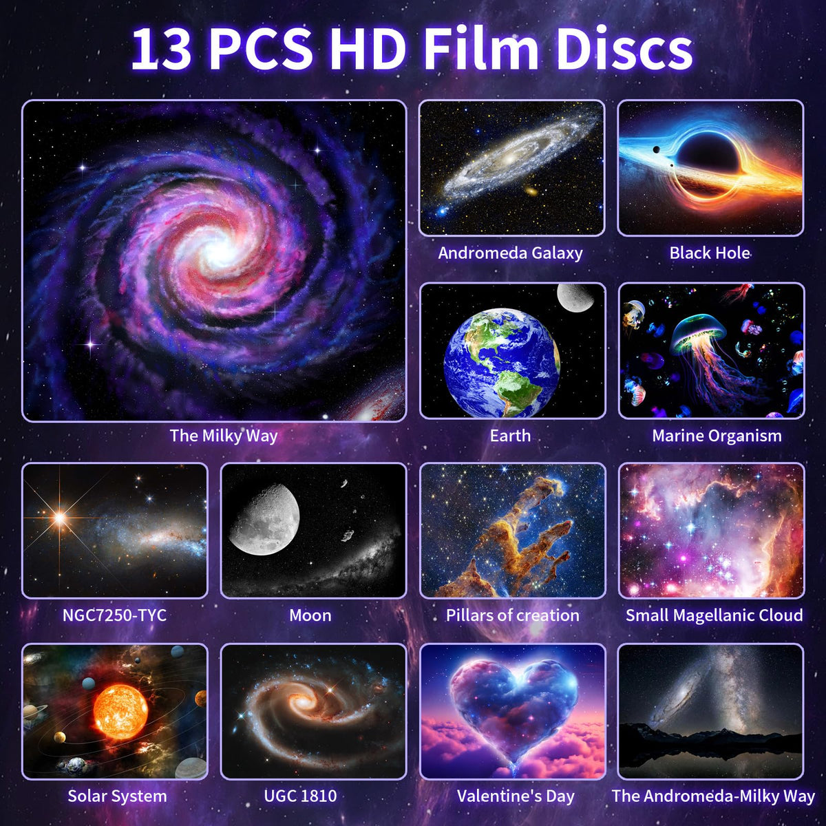 VanSmaGo projector with disc carousel showing replacement discs for varied visuals.