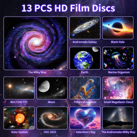 VanSmaGo projector with disc carousel showing replacement discs for varied visuals.