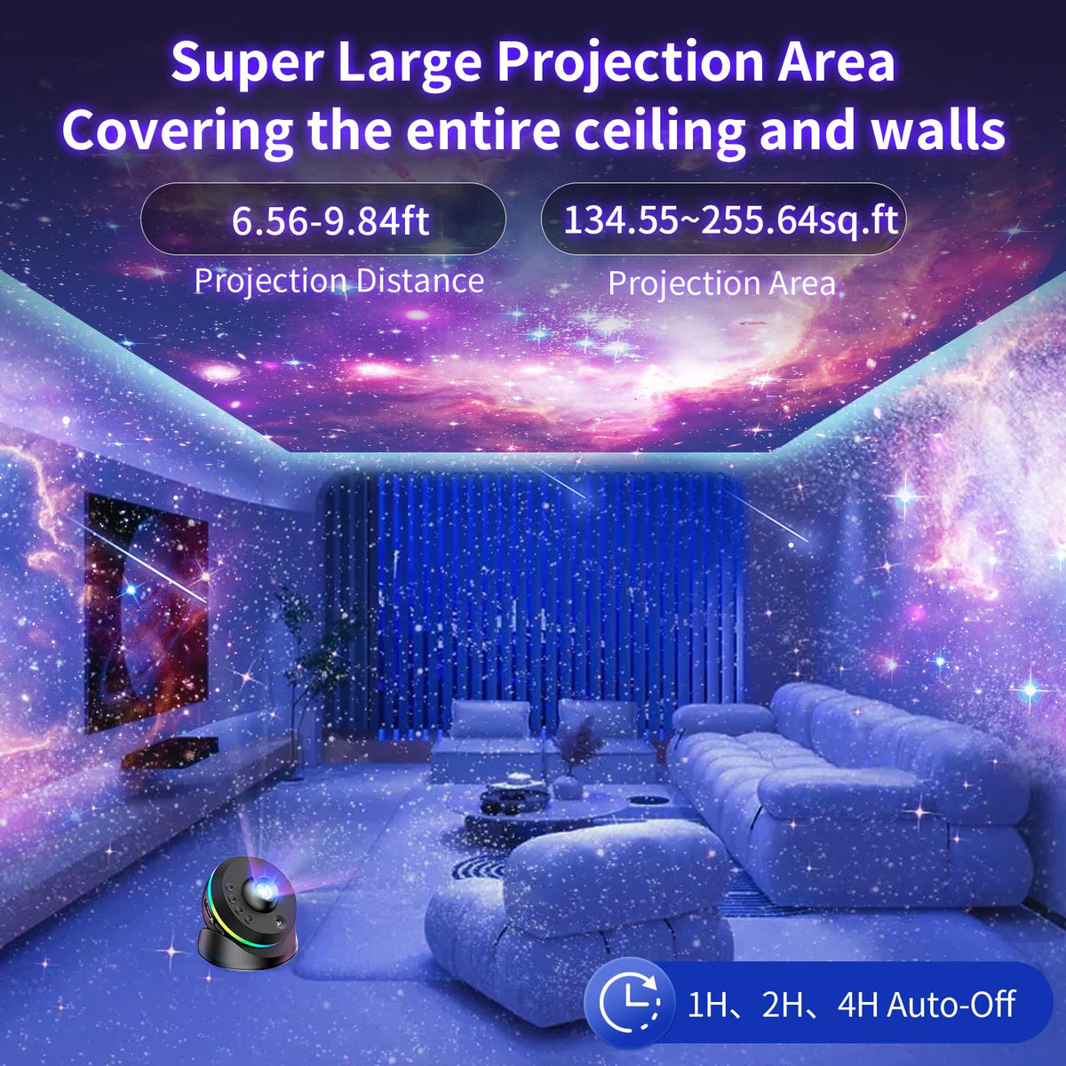 VanSmaGo Galaxy Projector includes 13 discs for cosmic scenes ready to swap.