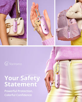 Vantamo personal alarm keychain with low battery indicator for readiness