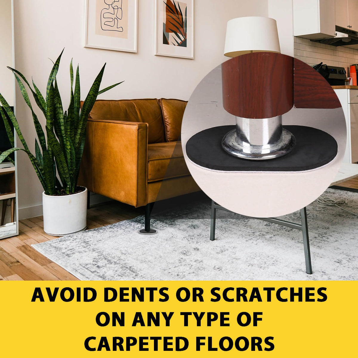 Vanteen beige sliders under sofa for easy repositioning