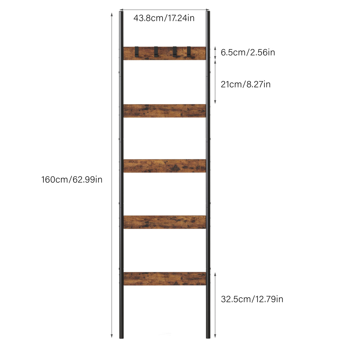 Vantimo quilt ladder in a bedroom with rustic decor.