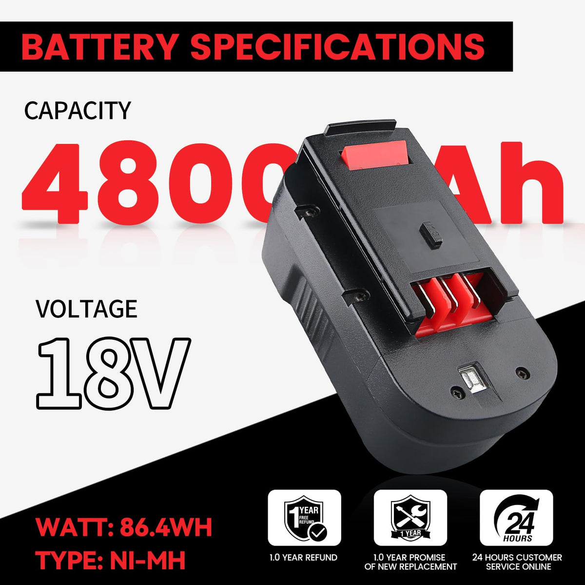 VANTTECH 4-8ah capacity label highlighting extended power for heavy-duty tasks.