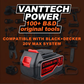 VANTTECH 8.0Ah battery charging port demonstrating safe recharge