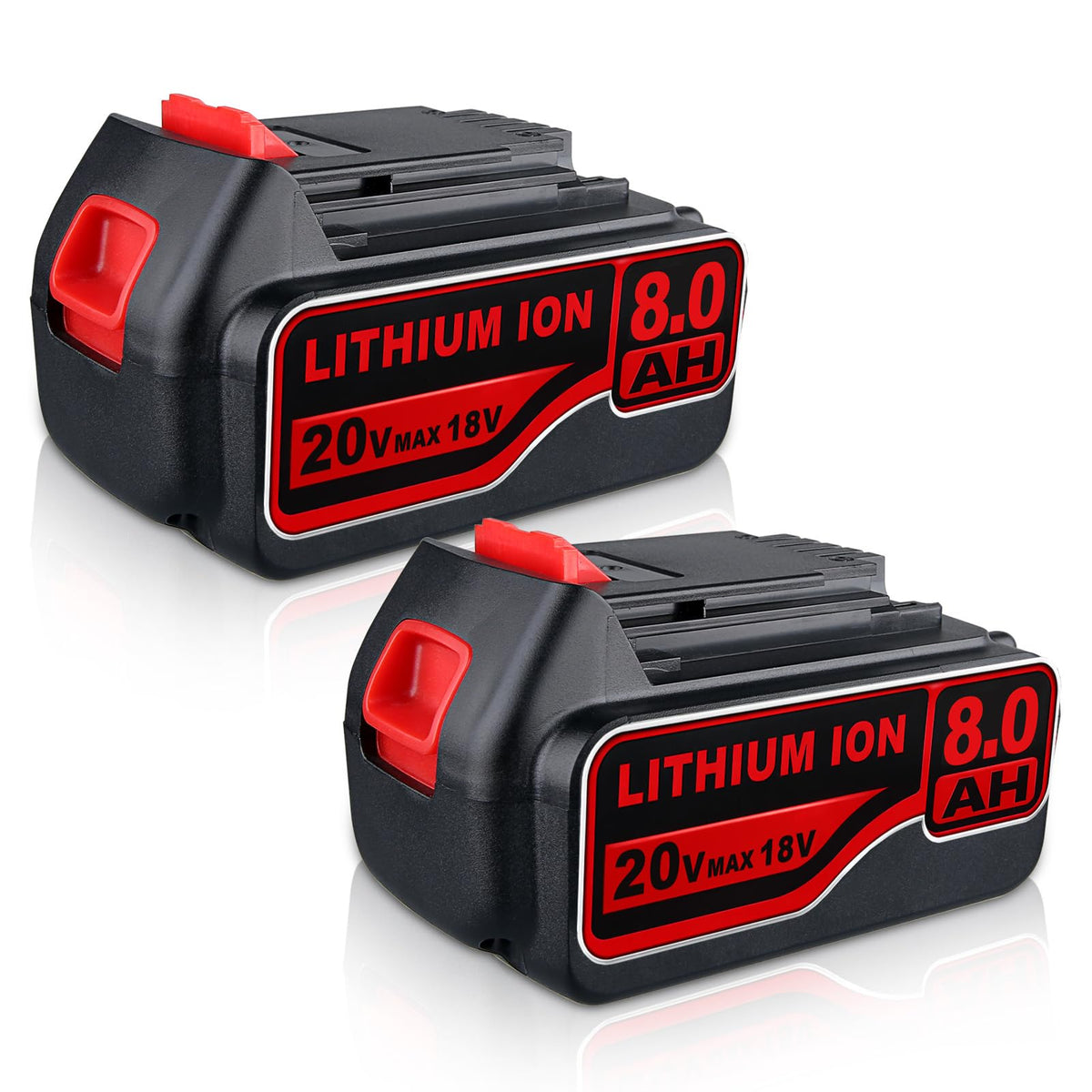 VANTTECH 8.0Ah battery pack front view highlighting runtime potential