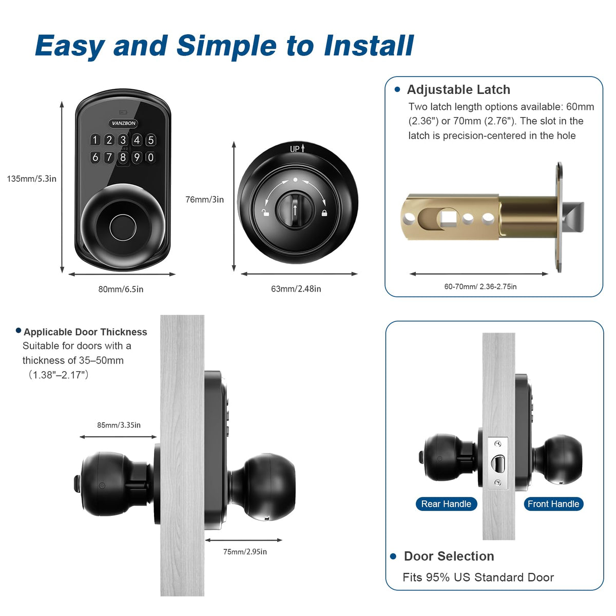 VANZBON front-door security solution ideal for homes and rentals