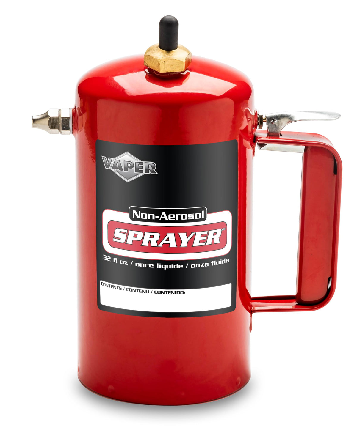 Vaper Red Spot Spray 32 oz sprayer demonstrates refillable, propellant-free operation.
