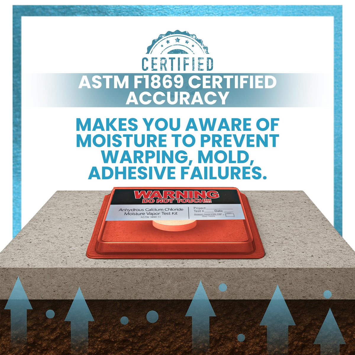 Vapor Score calcium chloride pods kit for moisture testing accuracy.