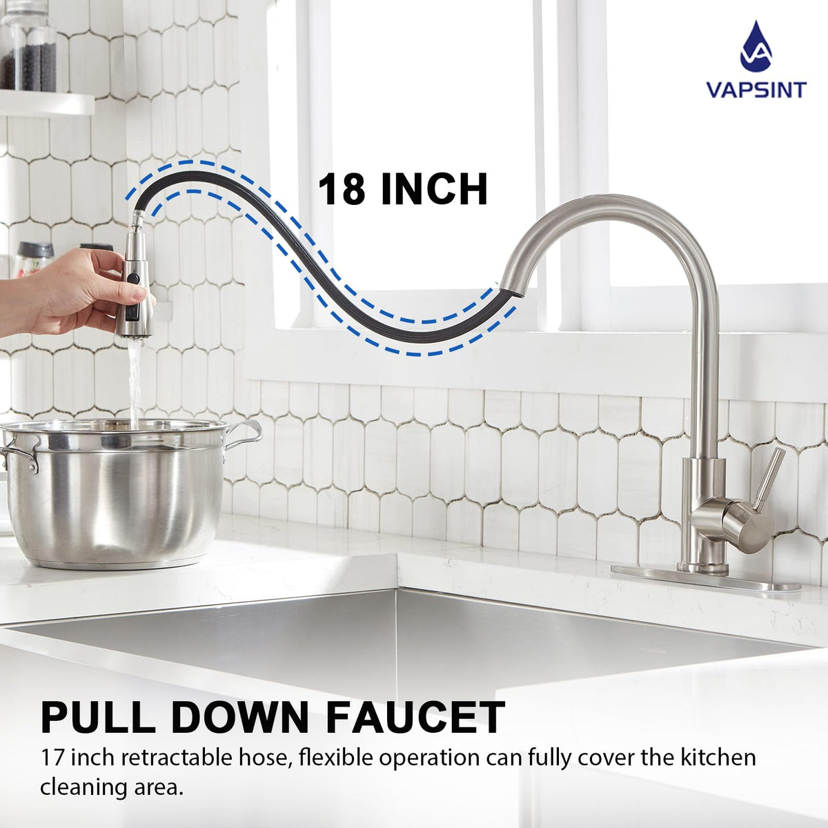 VAPSINT KF100 pull-down sprayer for easy filling and rinsing tasks