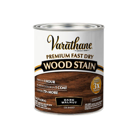 Varathane Dark Walnut fast-dry stain bottle showing rich color.