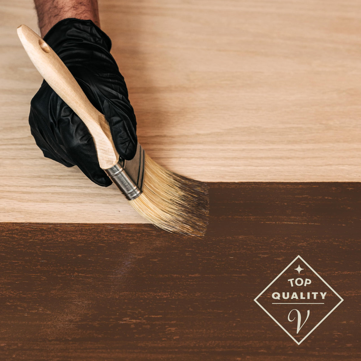 Varathane dries in about one hour for quick interior projects.