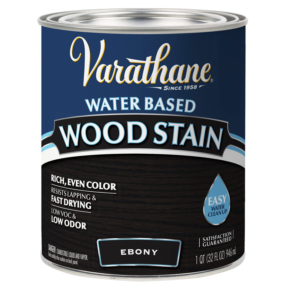 Varathane Ebony stain on wood showing rich one-coat coverage