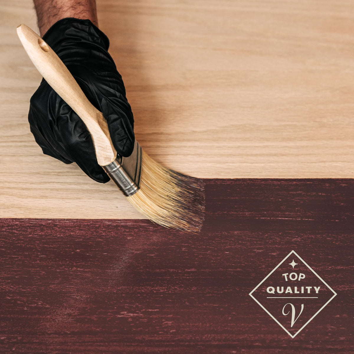 Cabinet door stained with Varathane showcases refined interior finish.