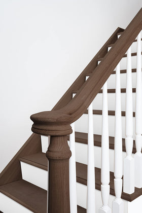 Deep Briarsmoke color enhances natural wood grain with depth.