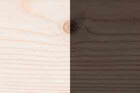 Close-up of Briarsmoke gel stain enhancing wood grain and color.