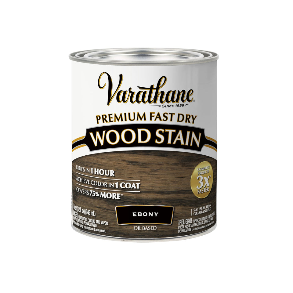 Varathane Premium Fast Dry Ebony stain during application for a smooth one-coat finish.