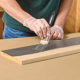 Gel stain on metal surface by Varathane delivers durable color with low odor
