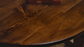 Varathane Triple Thick polyurethane satin finish enhances natural wood grain.