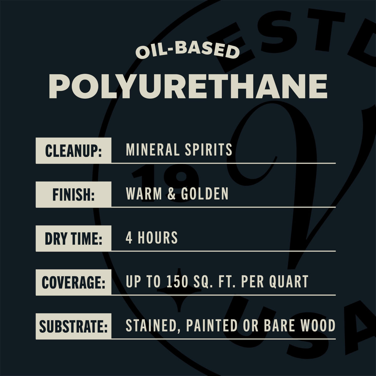 Varathane Ultimate Polyurethane self-leveling; minimizes brush marks
